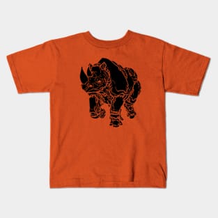 Rhino Mech (Black Shape) Kids T-Shirt